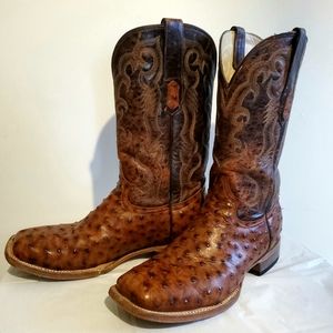 Men's Handcrafted Genuine Ostrich Leather Cowboy Boots